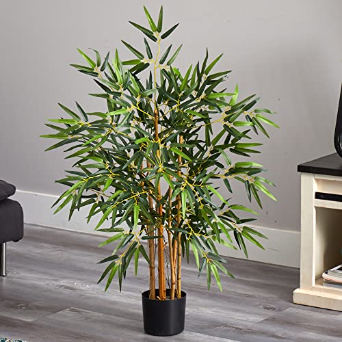 58% Off Nearly Natural 3ft Bamboo Silk Tree - Image 6