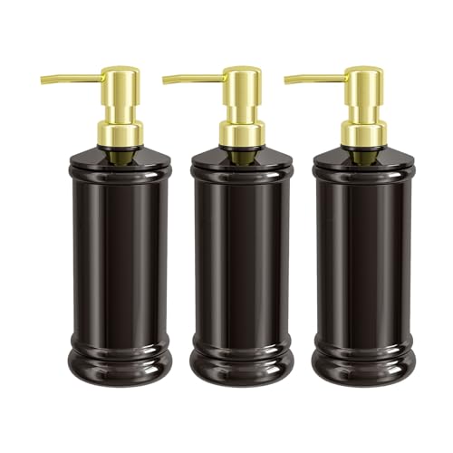 Set of 3 Black Soap Dispensers, Rust-Proof Pumps, Under $10 - Image 1