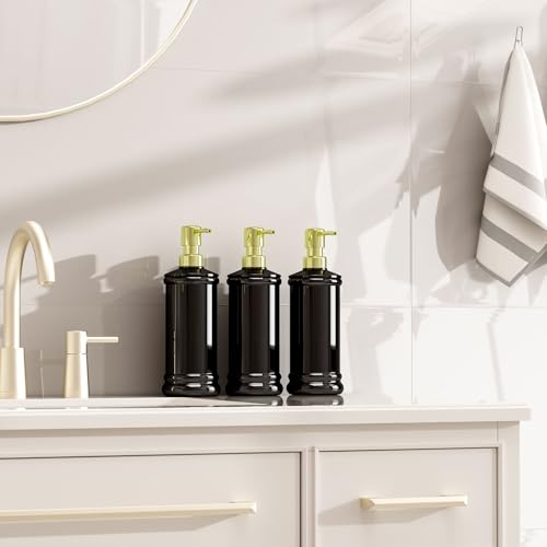 Set of 3 Black Soap Dispensers, Rust-Proof Pumps, Under $10 - Image 4