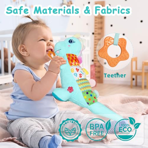 55% Off Baby Dino Plush Musical Toy with Rattle & Teether - Image 4