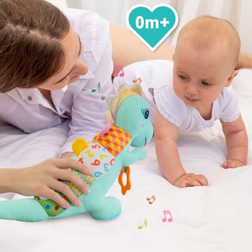 55% Off Baby Dino Plush Musical Toy with Rattle & Teether - Image 5