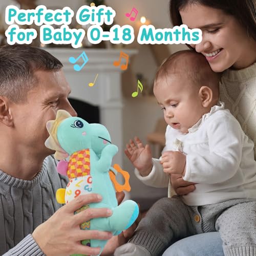 55% Off Baby Dino Plush Musical Toy with Rattle & Teether - Image 6