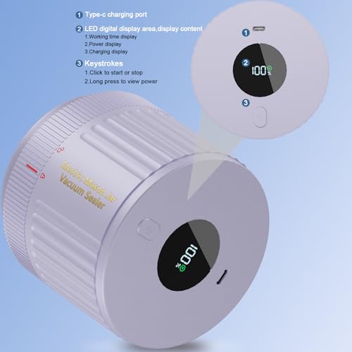 LOVE MOMENT Electric Mason Jar Vacuum Sealer Kit - Image 6