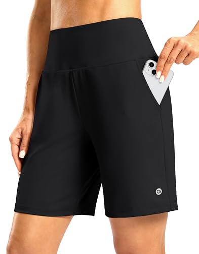 7" High Waisted Athletic Shorts with Zipper Pocket