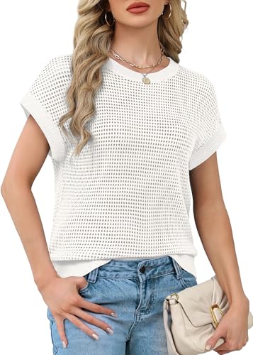 58% Off WIHOLL Women's Crochet Cap Sleeve Top - Image 3