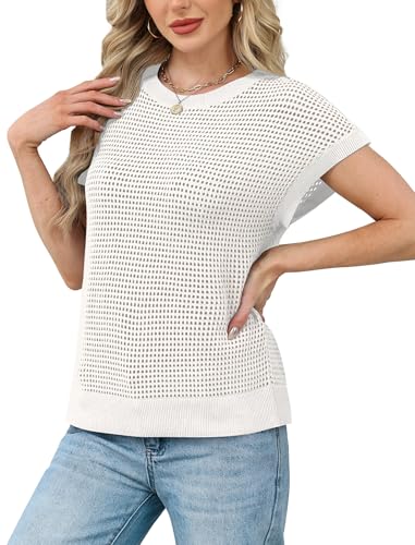 58% Off WIHOLL Women's Crochet Cap Sleeve Top - Image 4