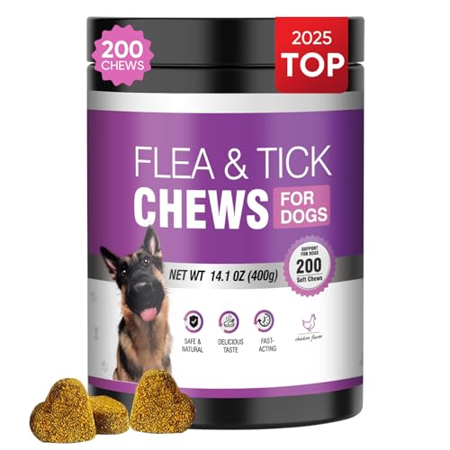 Dog Flea & Tick Chewable 200-Count Natural Support
