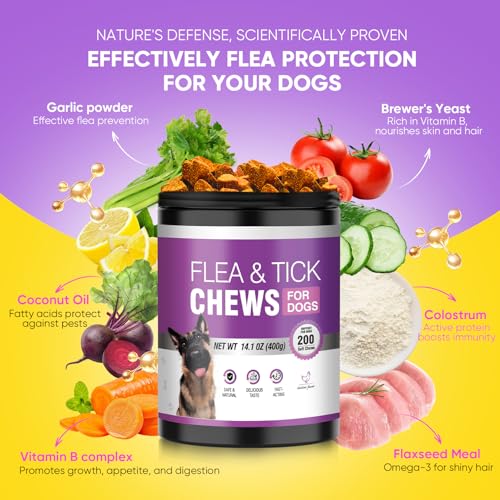 Dog Flea & Tick Chewable 200-Count Natural Support - Image 3