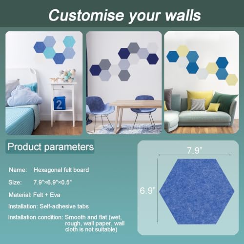 50% Off Afumazi Felt Bulletin Board Tiles, 8-Pack - Image 2