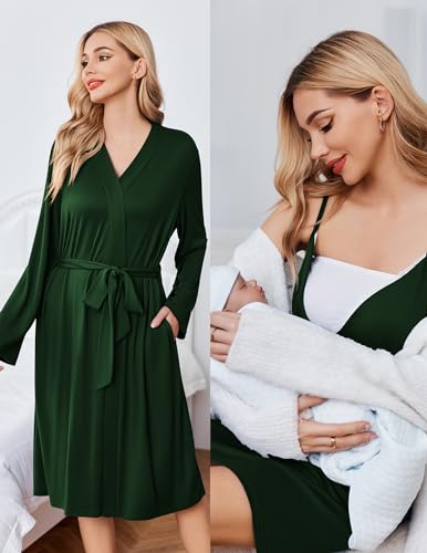 50% Off Ekouaer Maternity Nursing Gown and Robe Set - Image 5
