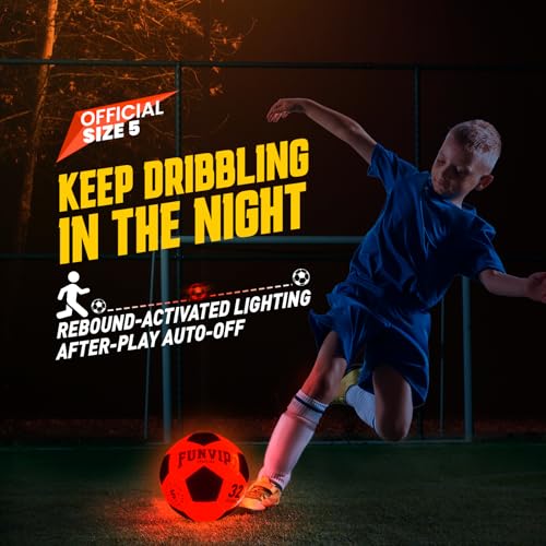 50% Off Funvip Light Up LED Soccer Ball - Glow in Dark - Image 4