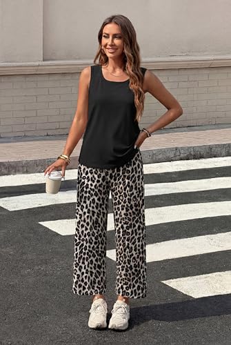 55% Off WIHOLL Women's Two Piece Tank & Wide Leg Pants Set - Image 3