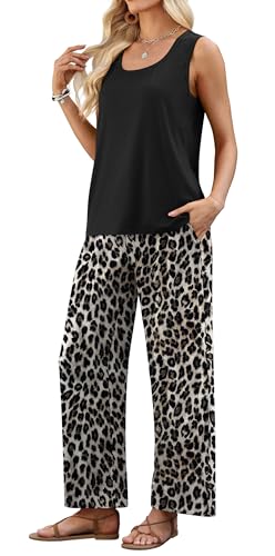 55% Off WIHOLL Women's Two Piece Tank & Wide Leg Pants Set - Image 4