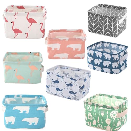 8 Pcs Canvas Storage Bins with Handles - Great Deal