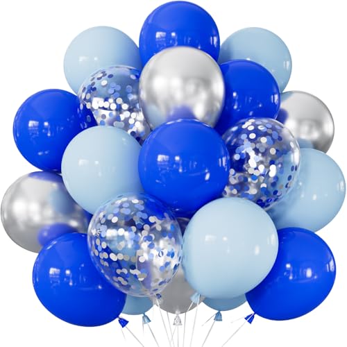 44% Off Royal Blue & Silver Balloons Set - 50 Pcs