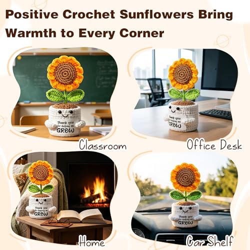 27% Off Teacher Appreciation Gifts Set with Crochet Sunflower - Image 2
