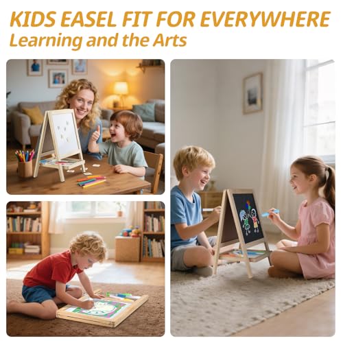 Save 50% on 4-in-1 Wooden Art Easel for Kids 2-4 - Image 4