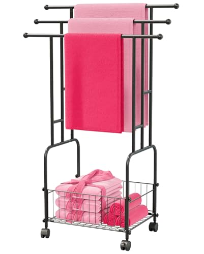 50% Off: 42.5" Free-Standing Towel Rack with Wheels