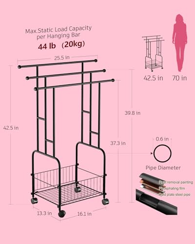 50% Off: 42.5" Free-Standing Towel Rack with Wheels - Image 2