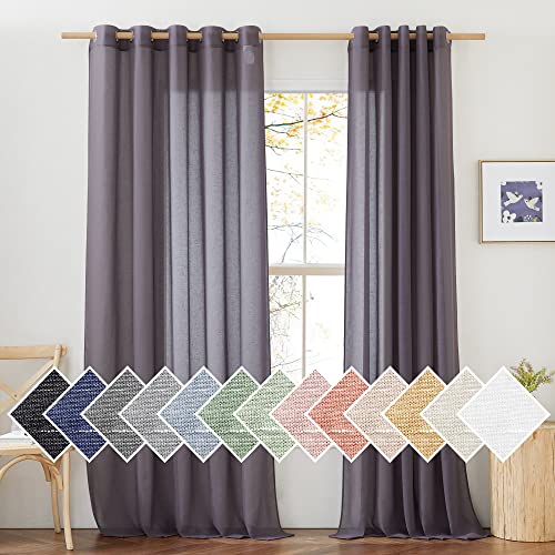 50% Off NICETOWN Faux Linen Sheer Curtains for Living Room