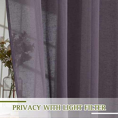 50% Off NICETOWN Faux Linen Sheer Curtains for Living Room - Image 2