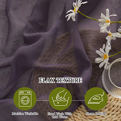 50% Off NICETOWN Faux Linen Sheer Curtains for Living Room - Image 4