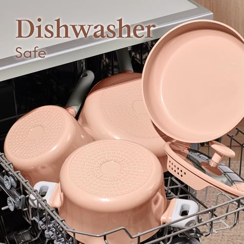 CAROTE 9pcs Ceramic Cookware Set: 70% Off - Nonstick & PFAS-Free - Image 5