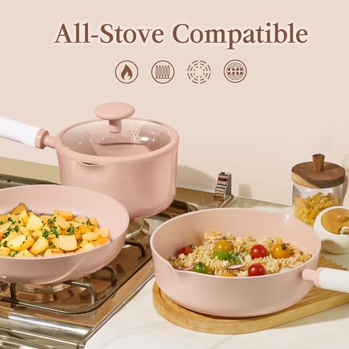 CAROTE 9pcs Ceramic Cookware Set: 70% Off - Nonstick & PFAS-Free - Image 6