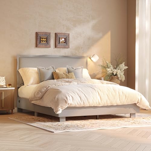 10% Off FLEXISPOT Queen Upholstered Platform Bed Frame