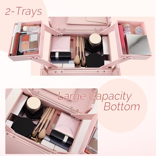 50% Off CHUANGJIN Pink Makeup Train Case – Code DAYIQ6N6 - Image 4