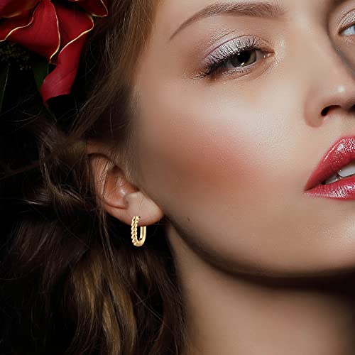 29% Off 9-Pair Gold Chunky Hoop Earrings Set - Image 4