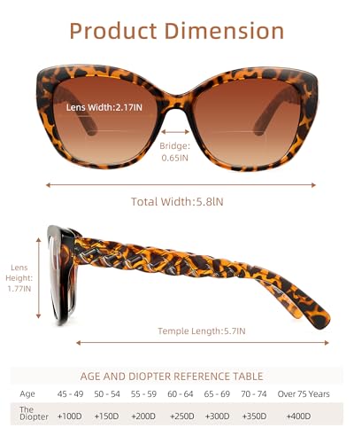 50% Off LADEESSE Reading Sunglasses for Women 2-Pack - Image 5