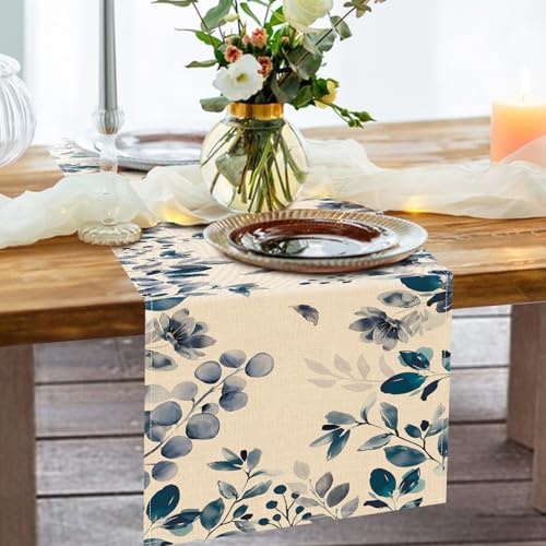 50% Off Blue Eucalyptus Leaves Table Runner by Croar - Image 6