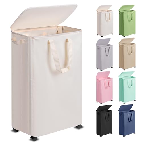 5% Off Vincona Slim Laundry Hamper with Lid & Wheels - Image 1