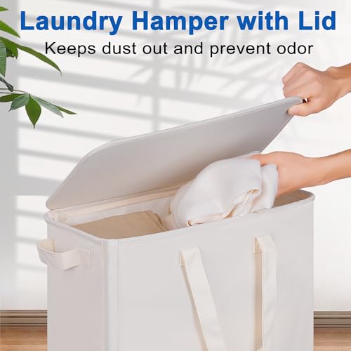 5% Off Vincona Slim Laundry Hamper with Lid & Wheels - Image 3