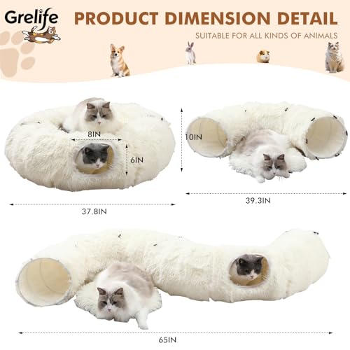5% Off Grelife Cat Tunnel Bed with Donut Design - Image 6