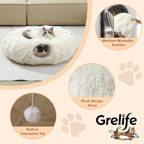 5% Off Grelife Cat Tunnel Bed with Donut Design - Image 7