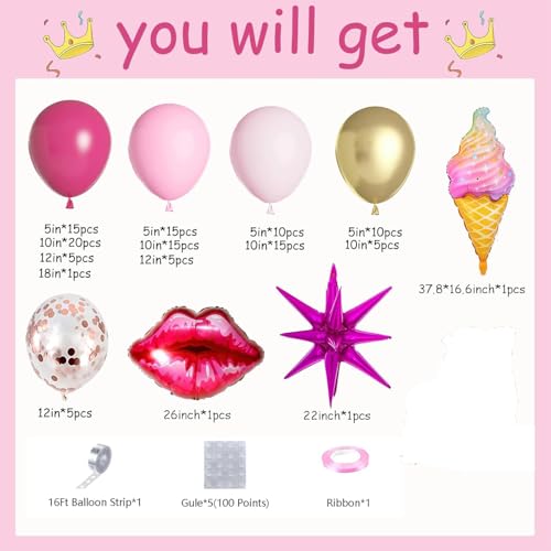 50% Off Hot Pink Balloon Arch Kit for Party Decor - Image 3