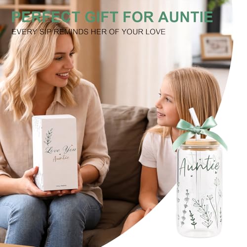 Save with Code: Auntie Bow Glass Cup 16oz Gift - Image 6
