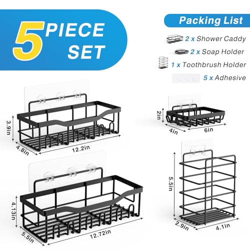 33% Off EUDELE 5-Pack Rustproof Shower Caddy Set - Image 7
