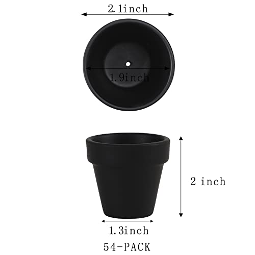 50% Off: 54-Pack Mini Black Clay Pots for Succulents - Image 2