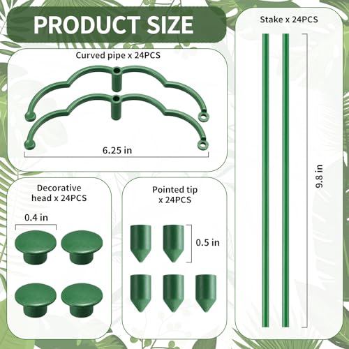 24 Pack Plant Support Stakes with Stackable Design - Image 2