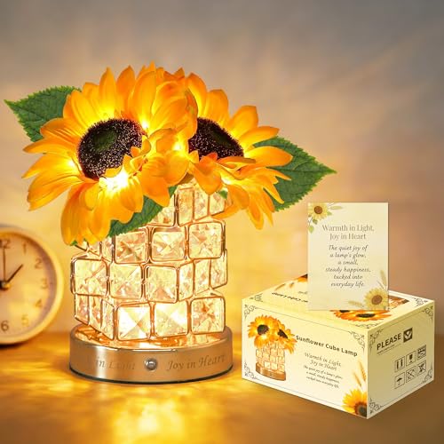 Save 30% on Sunflower Crystal Cube Lamp with Code - Image 1