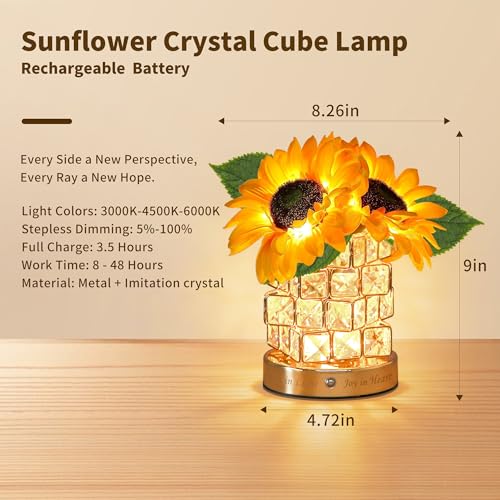 Save 30% on Sunflower Crystal Cube Lamp with Code - Image 7