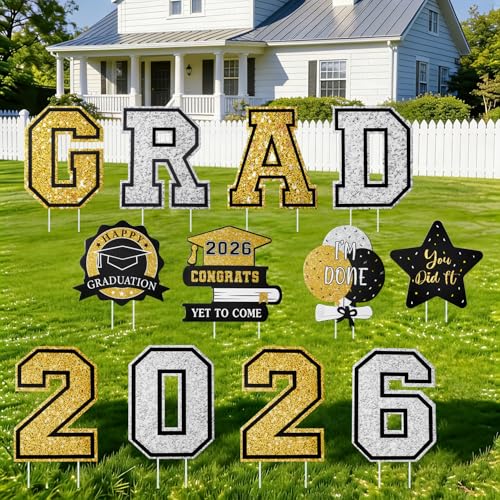 Class of 2026 Graduation Yard Signs Set - 12 Pcs - Image 1