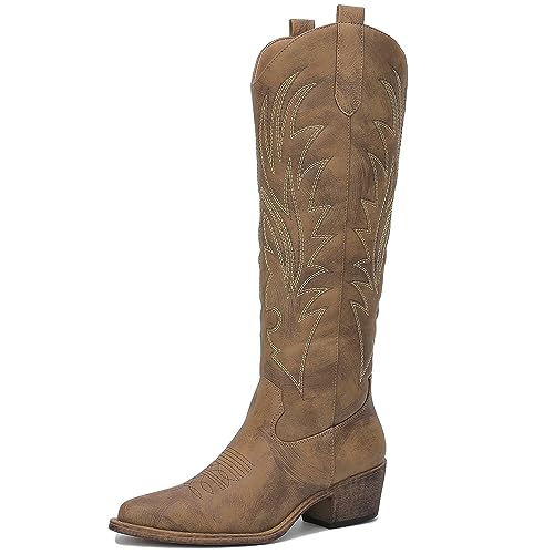 GLOBALWIN Embroidered Knee High Cowboy Boots – Best Value - Image 1