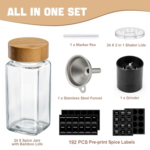 Save 50% on 24-Pack Square Glass Spice Jars - Image 3