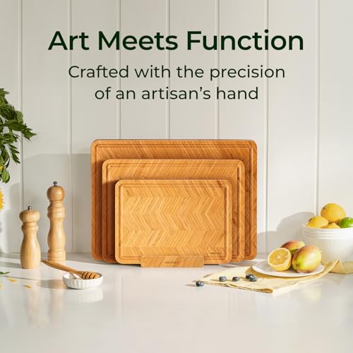 40% Off Keechee Bamboo Cutting Board Set with Stand - Image 4
