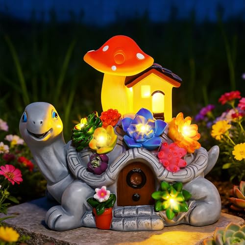 Solar Garden Turtle Statue with 8 LED Lights - 50% Off - Image 1