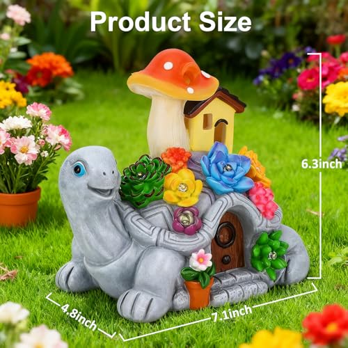 Solar Garden Turtle Statue with 8 LED Lights - 50% Off - Image 3